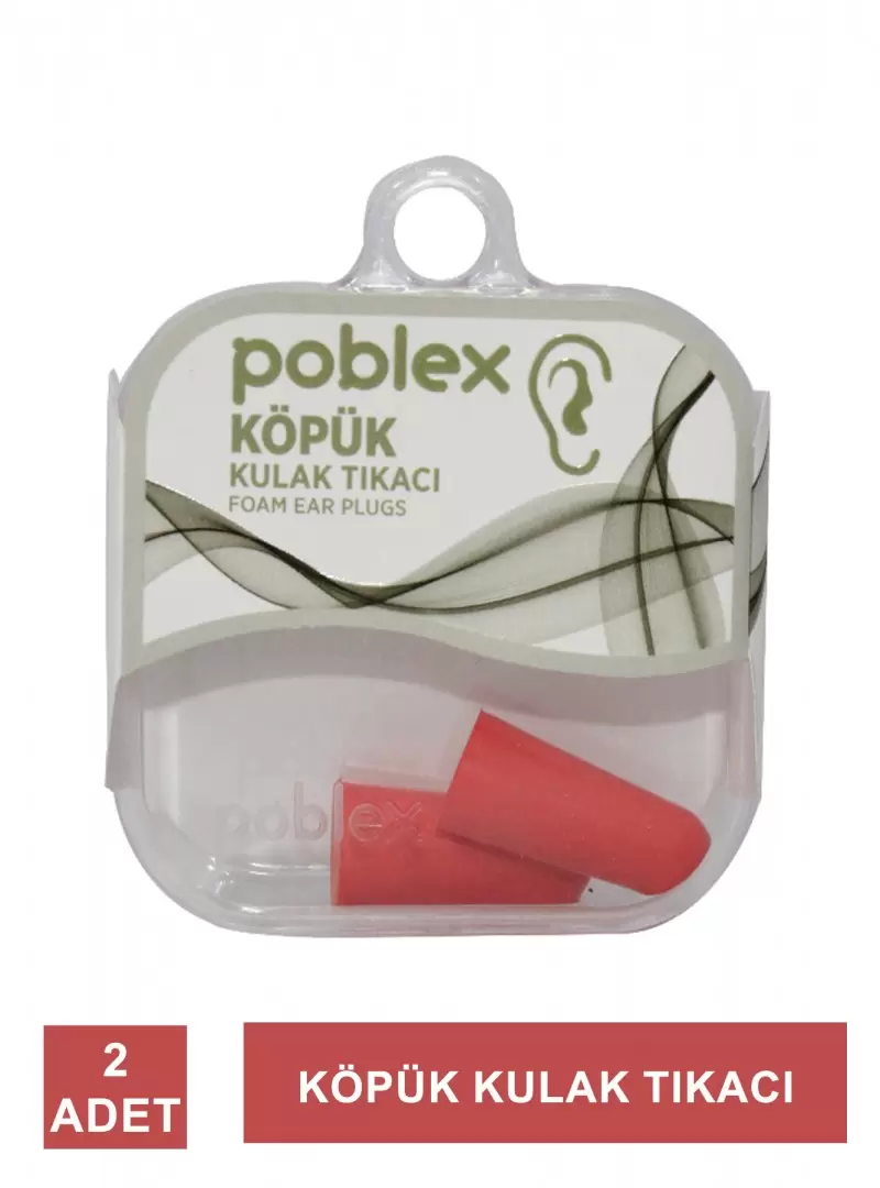 Poblex Köpük Kulak Tıkacı 1 Çift (2 Adet) Kutulu