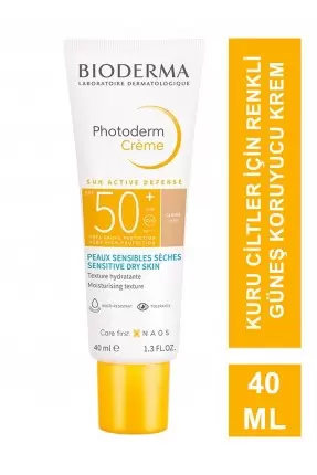 Bioderma Photoderm Creme Renkli Kuru Ciltler için Yüksek Korumalı SPF50+ Yüz Güneş Kremi 40 ml