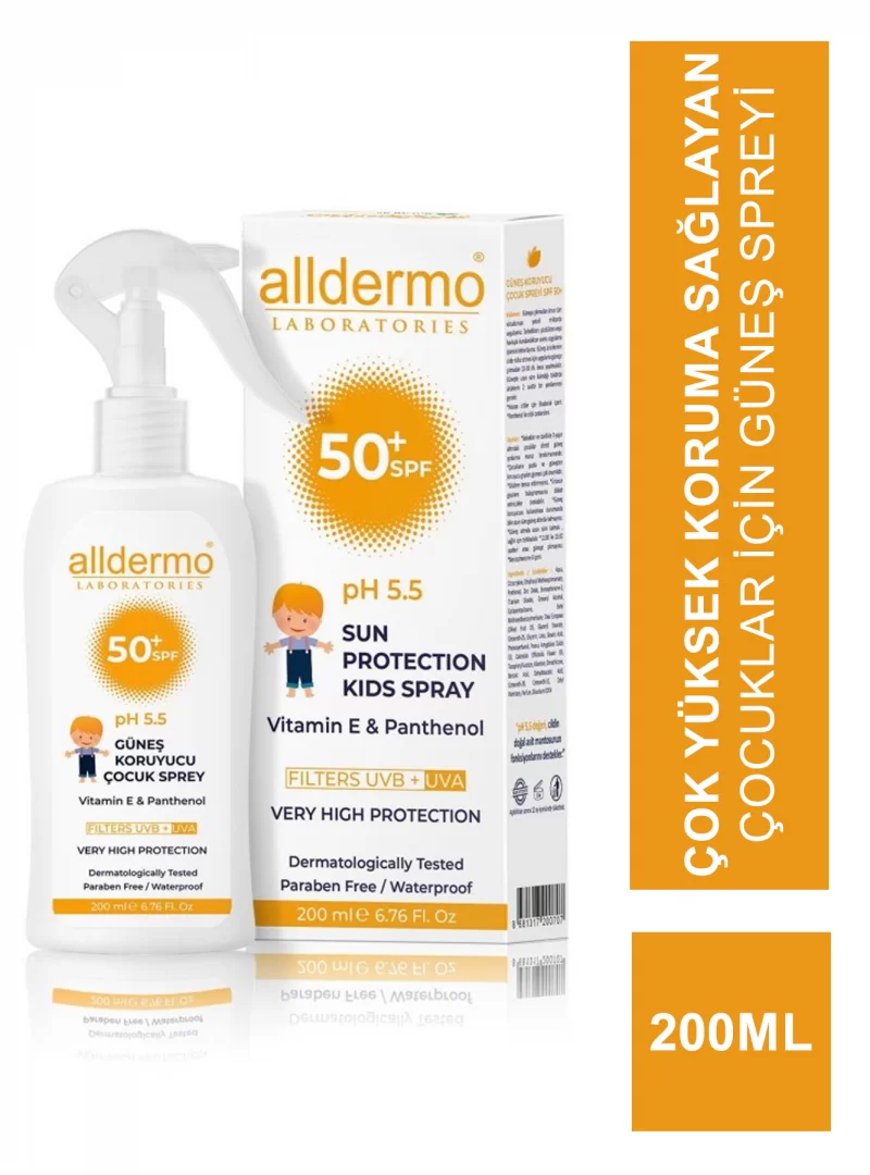 Alldermo Güneş Koruyucu Sprey Çocuk SPF 50+ 200 ml