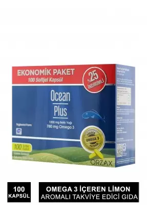 Ocean Plus 1200mg Limon Aromalı Takviye Edici 100 Kapsül | Ekonomik Paket