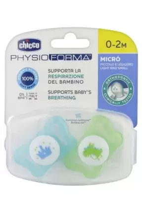 Chicco PhysioForma Micro 0-2 Ay Silikon Emzik 2'li - Erkek