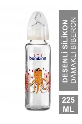 Bambino Klasik Cam Biberon Damaklı 0-6 Ay 225 ml ( B012 )