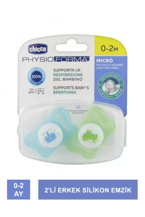 Chicco PhysioForma Micro 0-2 Ay Silikon Emzik 2'li - Erkek