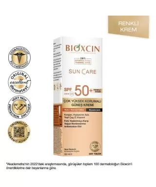 Bioxcin Sun Care Kuru/Normal Ciltler İçin Renkli Güneş Kremi Spf50+ 50 ml