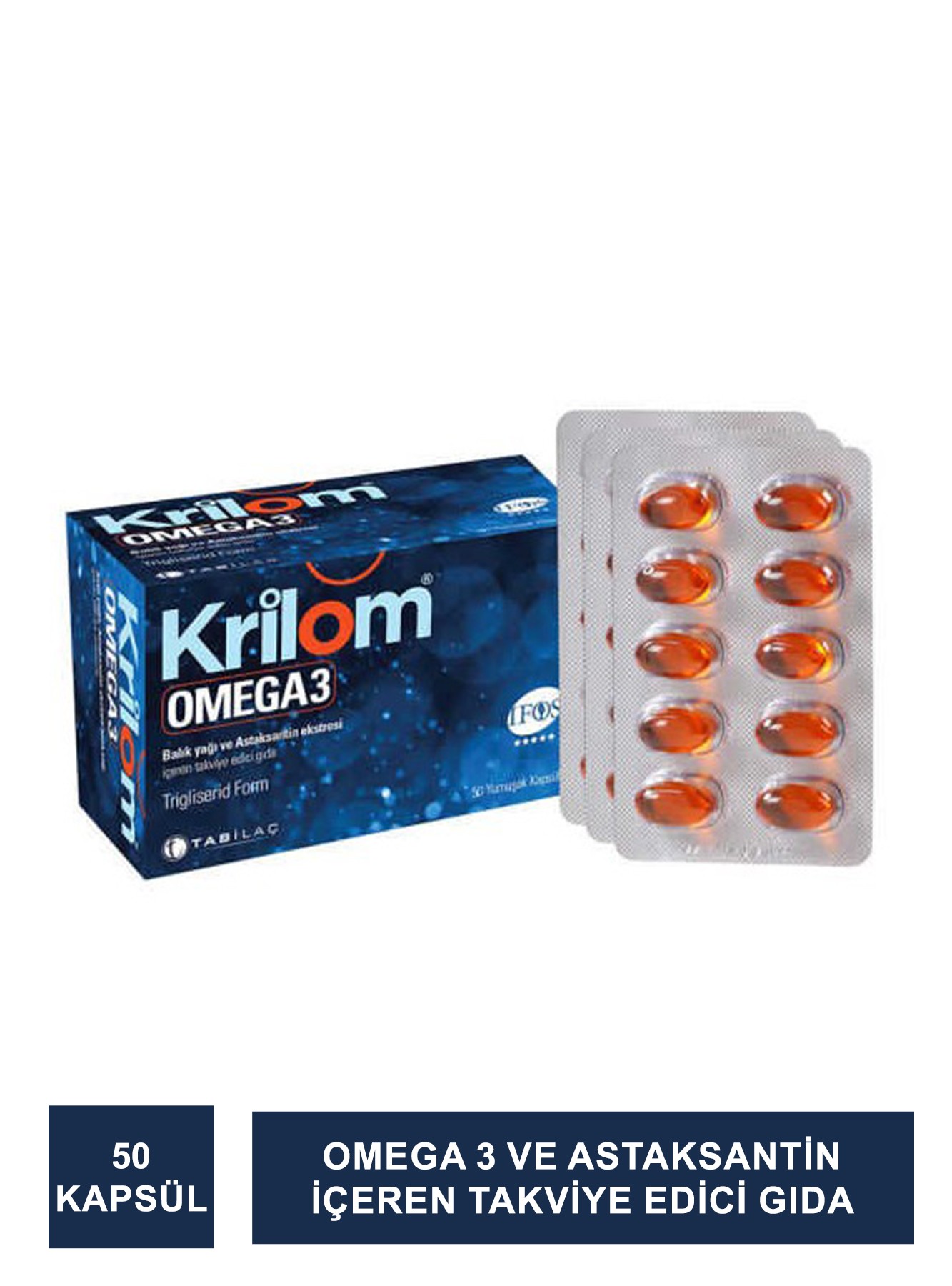 Outlet - Krilom Omega-3 Astaksantin Soft Jel 50 Kapsül