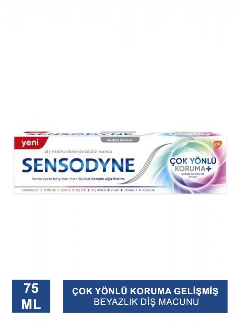 Sensodyne Çok Yönlü Koruma Gelişmiş Beyazlık Diş Macunu 75 ml