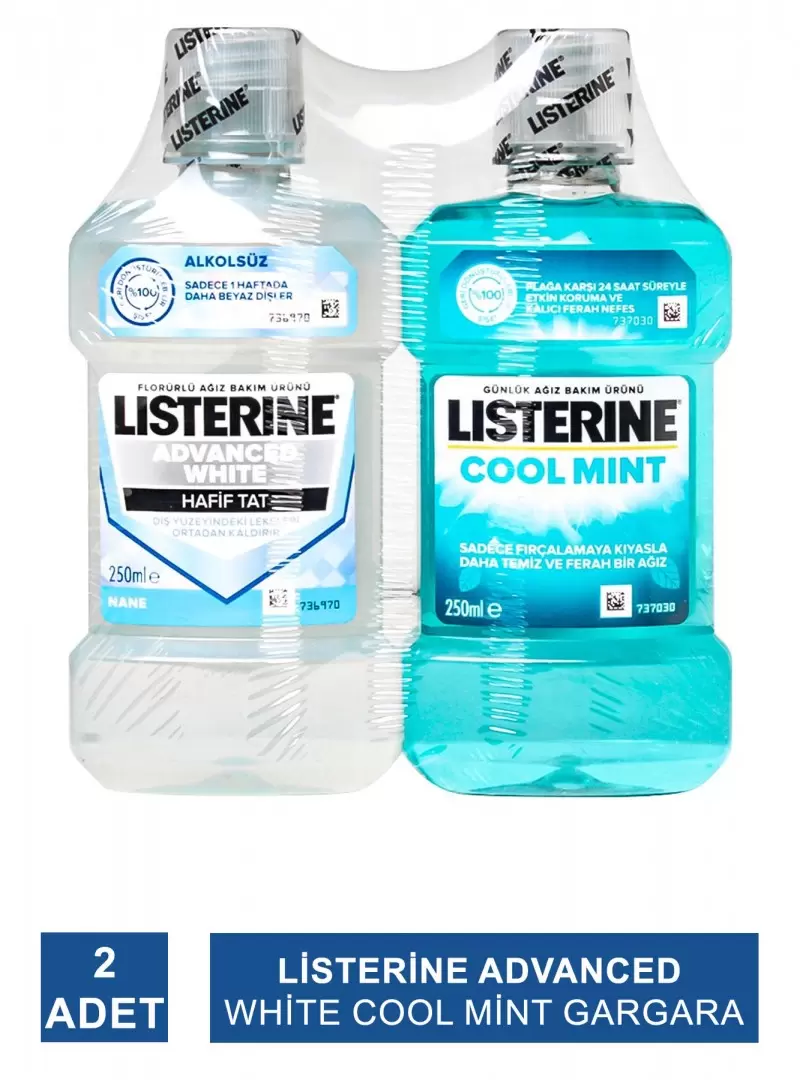 Listerine Advanced White 250 ml + Cool Mint 250 ml Set