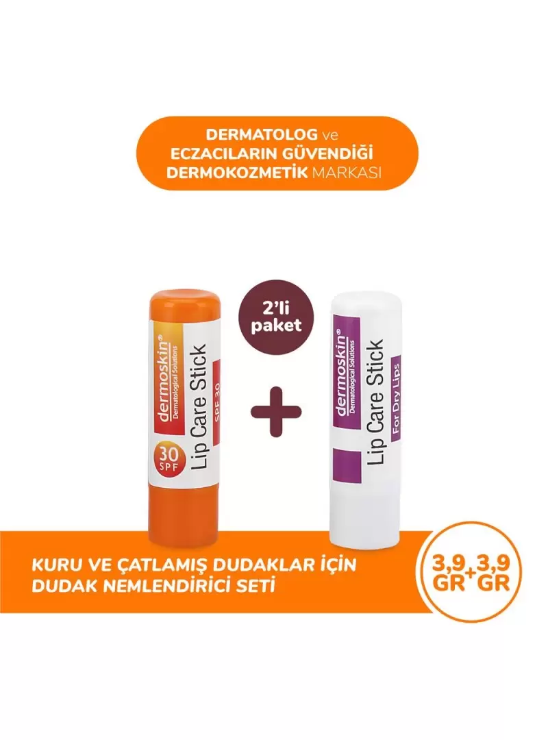 Dermoskin Lip Care Stick Spf30+ 2'li Kofre