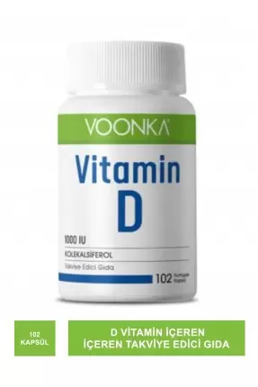 Outlet - Voonka Vitamin D İçeren Takviye Edici Gıda 102 Kapsül