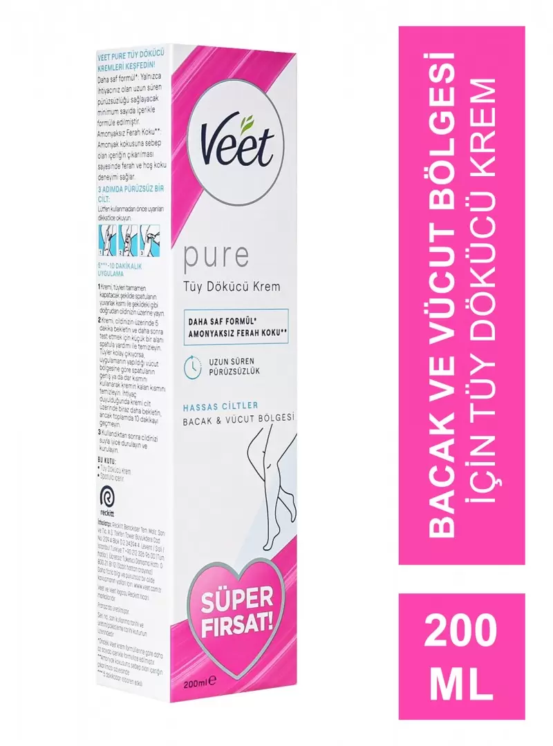 Veet Pure Hassas Ciltler İçin Tüy Dökücü Krem 200 ml