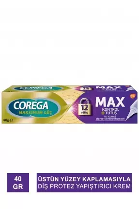 Corega Maximum Kontrol+Tutuş Diş Protezi Yapıştırıcı Krem 40 gr