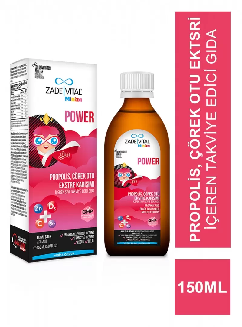 Zade Vital Miniza Power Sıvı Takviye Edici Gıda 150 ml