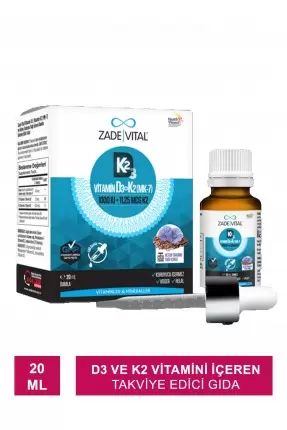 Zade Vital D3K2+Keten Tohumu Yağı Damla 20 ml