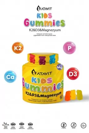 Atavit Kids K2&D3&Magnezyum Gummies 60 Yumuşak Kapsül