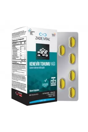 Zade Vital Kenevir Tohumu Yağı 30 Kapsül