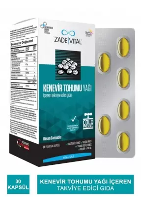 Zade Vital Kenevir Tohumu Yağı 30 Kapsül