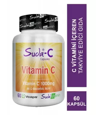 Suda Vitamin Vitamin C 1000mg 60 Kapsül (S.K.T 01-2026)