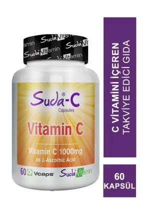 Suda Vitamin Vitamin C 1000mg 60 Kapsül (S.K.T 01-2026)