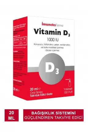 İmuneks Vitamin D3 1000 IU Sprey 20 ml