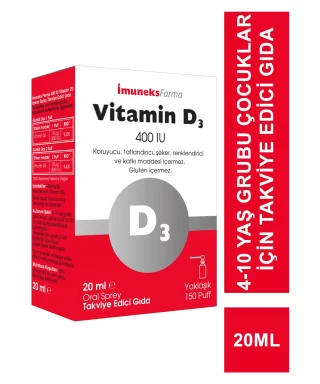 İmuneks Vitamin D3 400 IU 20 ml
