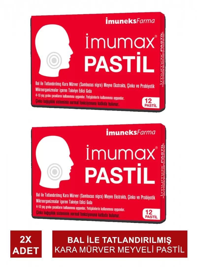 Imuneks Imumax Pastil 12 Adet x 2 Adet (S.K.T 07-2025)