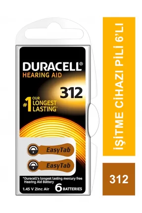 Duracell Activair İşitme Cihazı Pili 6'lı No: 312