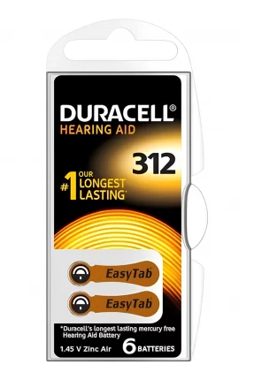 Duracell Activair İşitme Cihazı Pili 6'lı No: 312