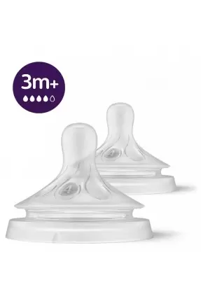 Philips Avent Natural Response Biberon Emziği 2'li 3+ Ay No: 4 ( SCY964/02)