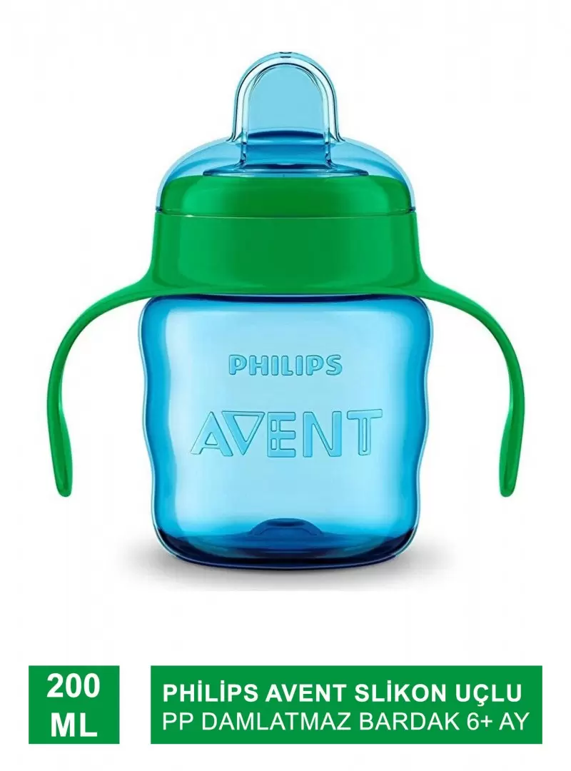 Philips Avent Slikon Uçlu PP Damlatmaz Bardak 6+ Ay 200 ml - Erkek ( SCF551-05 )