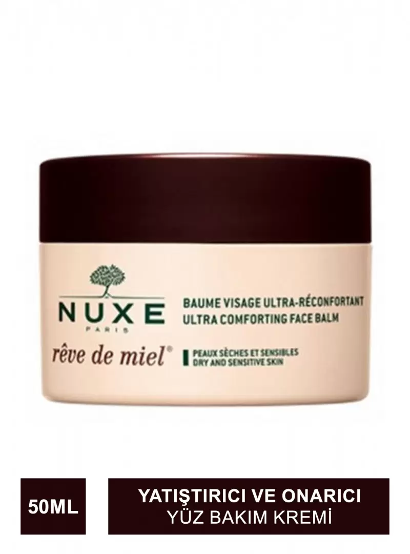 Nuxe Reve De Miel Ultra Comforting Face Balm Nemlendirici Yatıştırıcı ve Onarıcı Yüz Bakım Kremi - Gündüz - Gece 50 ml