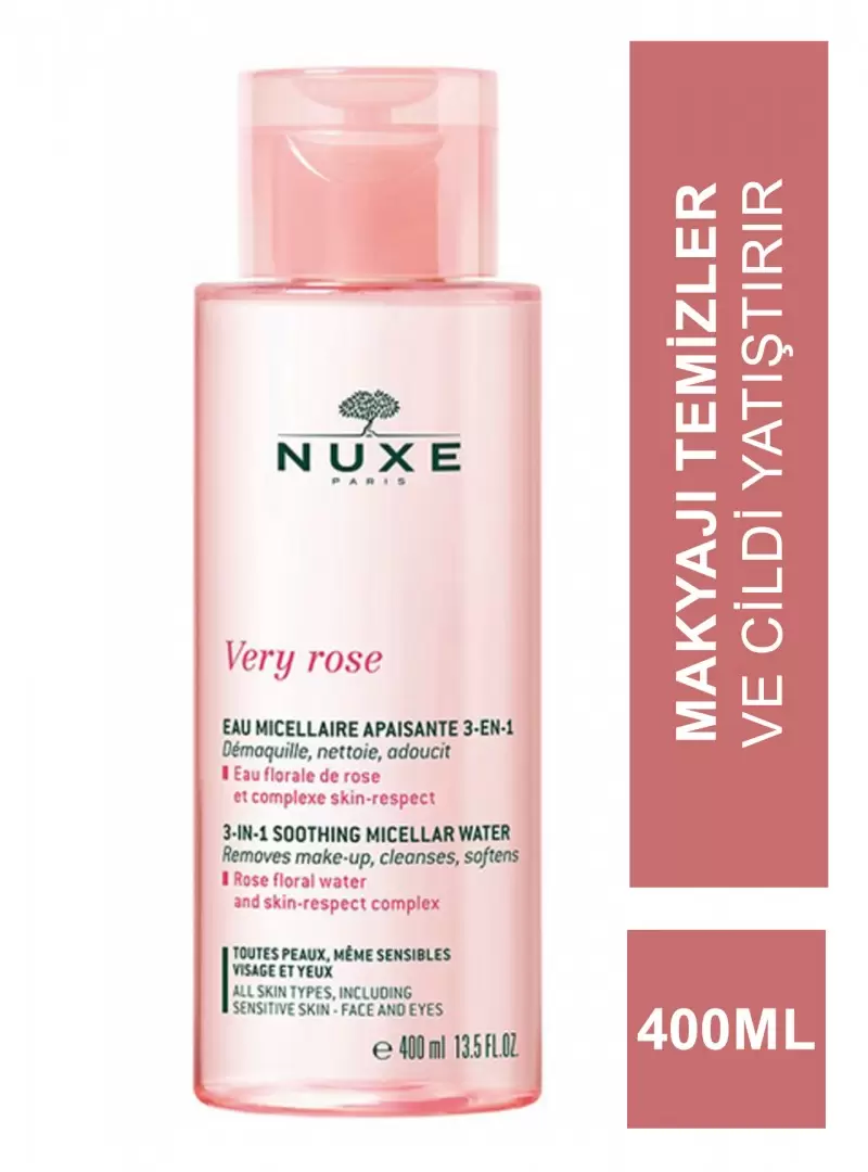 Nuxe Very Rose 3-In 1 Soothing Micellar Water - Temizleme Suyu 400 ml