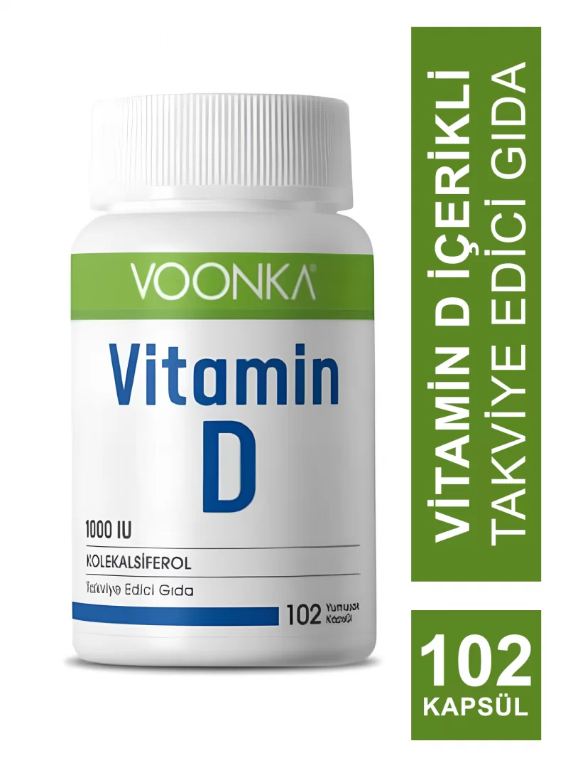 Voonka Vitamin D İçeren Takviye Edici Gıda 102 Kapsül