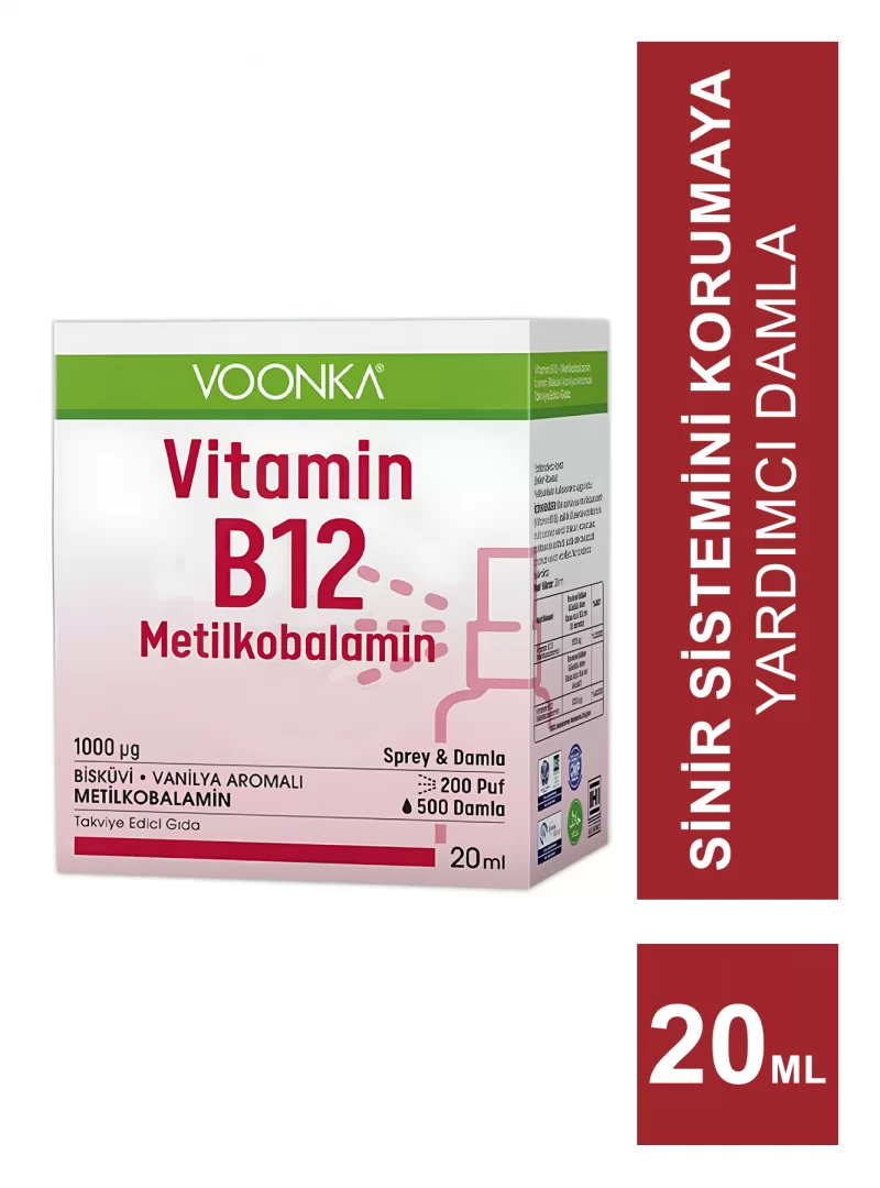 Voonka Vi̇tami̇n B12 Meti̇lkobalami̇n Sprey & Damla 20 ml