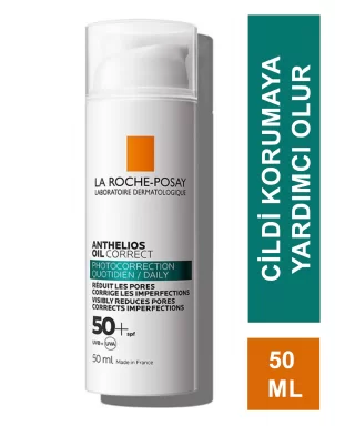 La Roche Posay Anthelios Oil Correct Spf 50+ Yağlı ve Düzensiz Ciltler için Yüz Güneş Kremi 50 ml