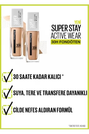 Maybelline New York Superstay Active Wear Fondöten- 40 Fawn 30ml