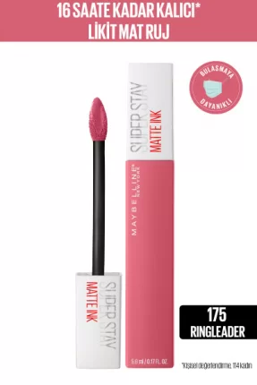 Maybelline New York Super Stay Matte Ink Likit Mat Ruj -Pinks NU 175 RINGLE