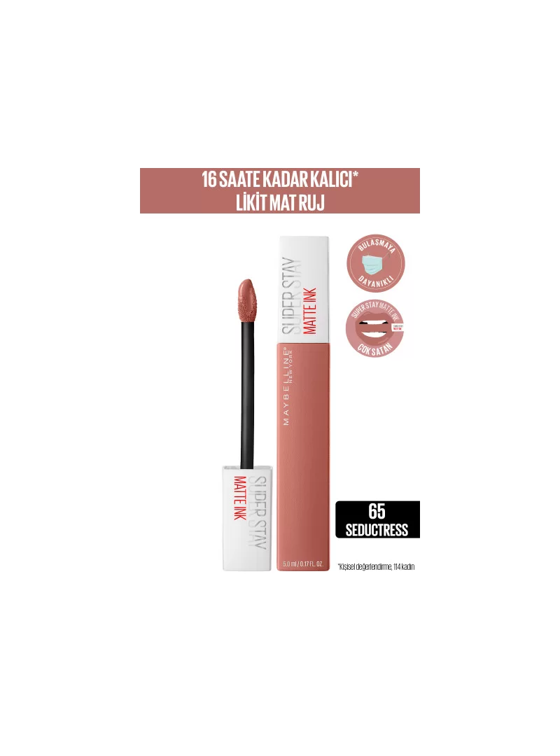 Maybelline New York Super Stay Matte Ink Mat Likit Ruj 65 Seductress