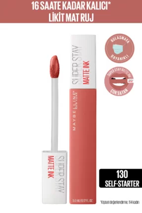 Maybelline New York Super Stay Matte Ink Likit Mat Ruj -Bricks NU 130 SELF-