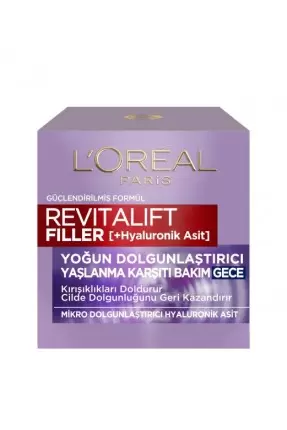 Loreal Paris Revitalift Filler Dolgunlaştırıcı Yaşlanma Karşıtı Gece Bakım Kremi 50 ml