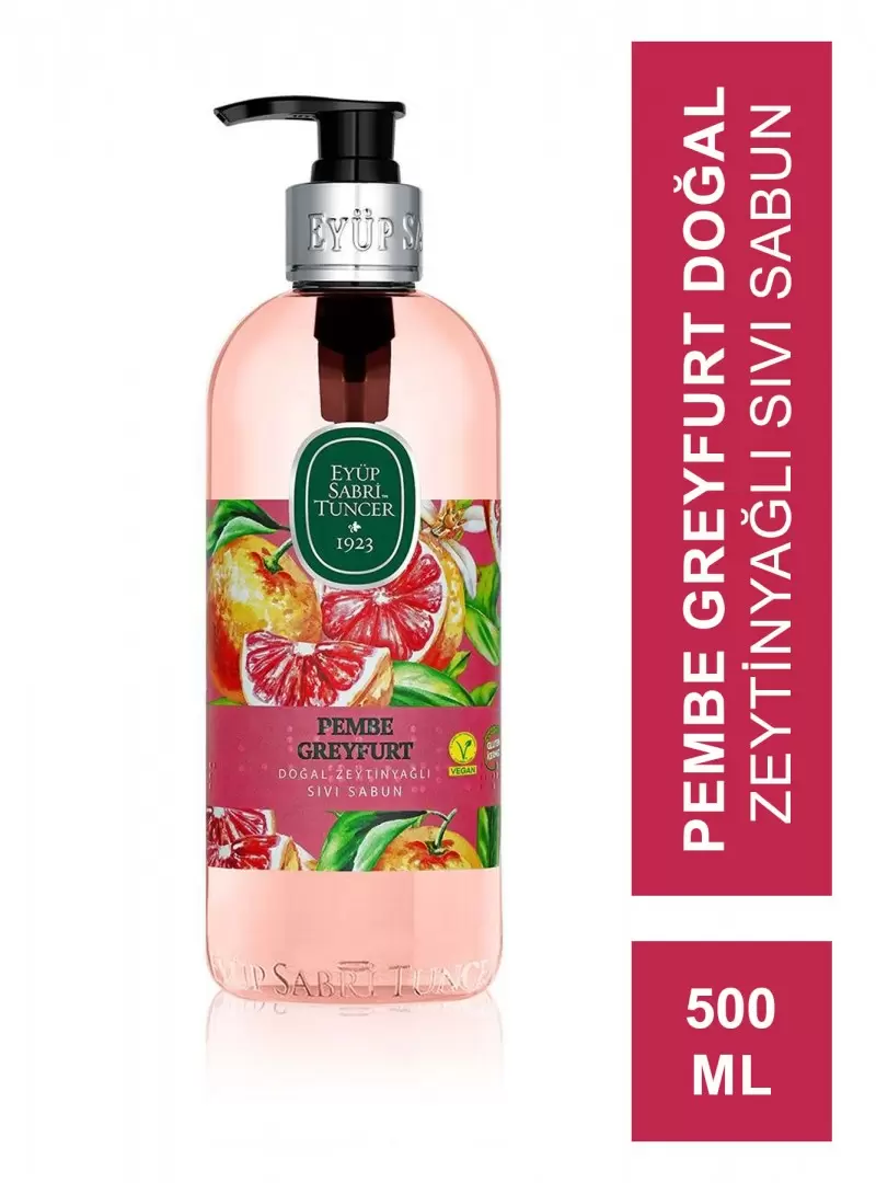 Eyüp Sabri Tuncer Pembe Greyfurt Doğal Zeytinyağlı Sıvı Sabun 500 ml