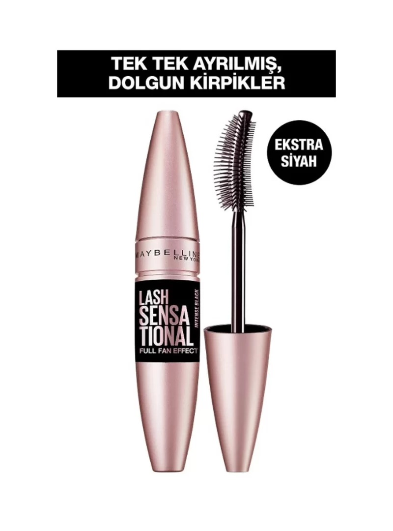 Maybelline New York Lash Sensational Yelpaze Etkili Intense Black Maskara - Ekstra Siyah 9,5 ml