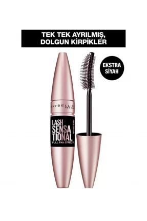 Maybelline New York Lash Sensational Yelpaze Etkili Intense Black Maskara - Ekstra Siyah 9,5 ml