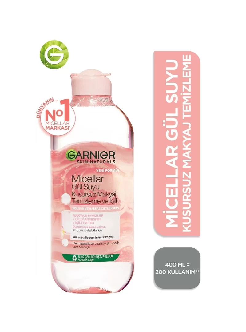 Garnier Micellar Gül Suyu Kusursuz Makyaj Temizleme & Işıltı 400 ml