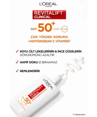 Loreal Paris Revitalift SPF 50+ Yüz Güneş Kremi ( Fluid Krem ) 50ml