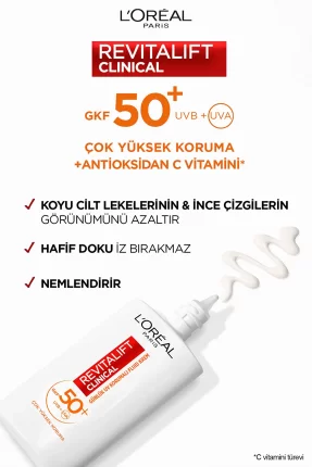 Loreal Paris Revitalift SPF 50+ Yüz Güneş Kremi ( Fluid Krem ) 50ml