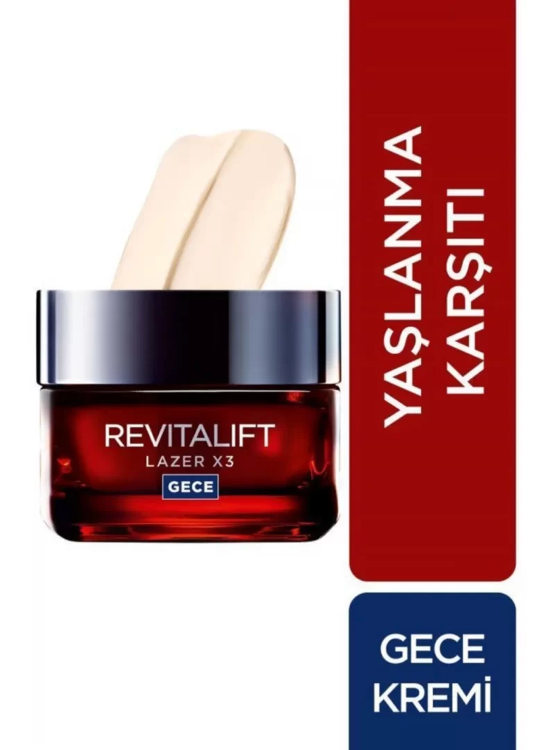 Loreal Revitalift Lazer X3 Yaşlanma Karşıtı Gece Bakım Kremi 50ml