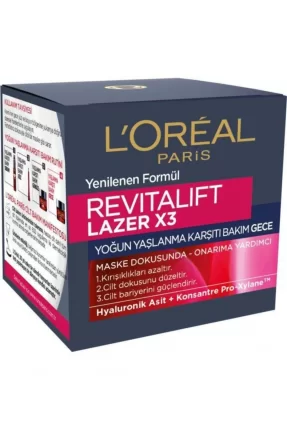 Loreal Revitalift Lazer X3 Yaşlanma Karşıtı Gece Bakım Kremi 50ml