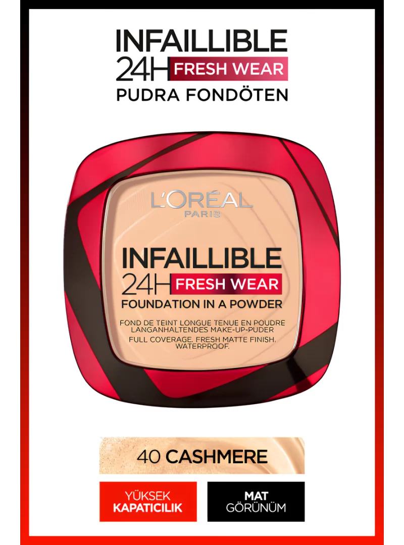 Loreal Paris Infaillible 24H Fresh Wear Pudra Fondöten 40 Cashmere 9gr