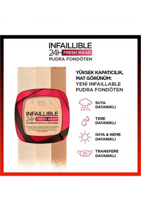 Loreal Paris Infaillible 24H Fresh Wear Pudra Fondöten 120 Vanilla 9gr