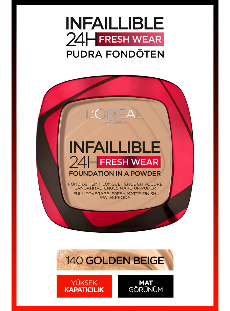 Loreal Paris Infaillible 24H Fresh Wear Pudra Fondöten 140 Golden Beige 9gr